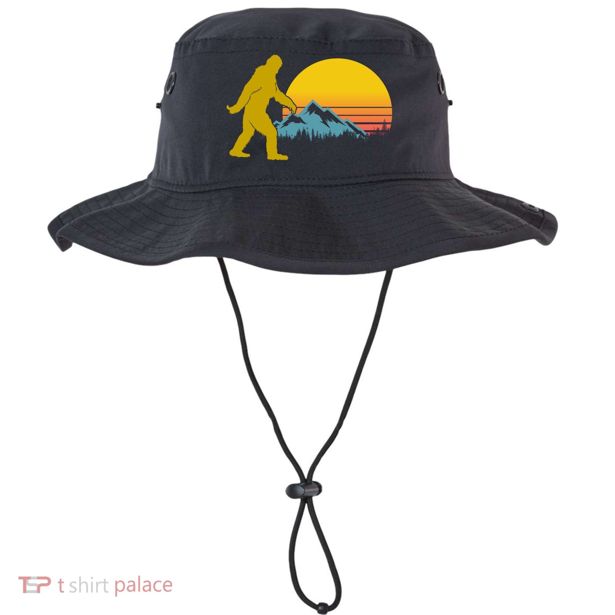 Retro Sasquatch Mountain Sunset Bucket Hat