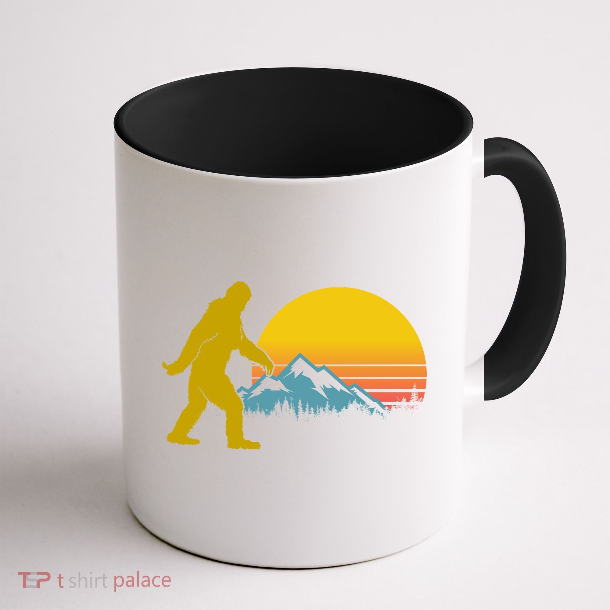 Retro Sasquatch Mountain Sunset Coffee Mug