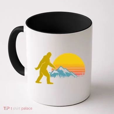 Retro Sasquatch Mountain Sunset Coffee Mug