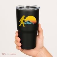 Retro Sasquatch Mountain Sunset Tumbler thumb 2