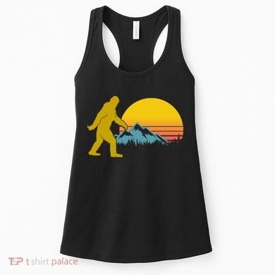 Retro Sasquatch Mountain Sunset Women's Tank Top