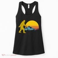 Retro Sasquatch Mountain Sunset Women's Tank Top thumb 0