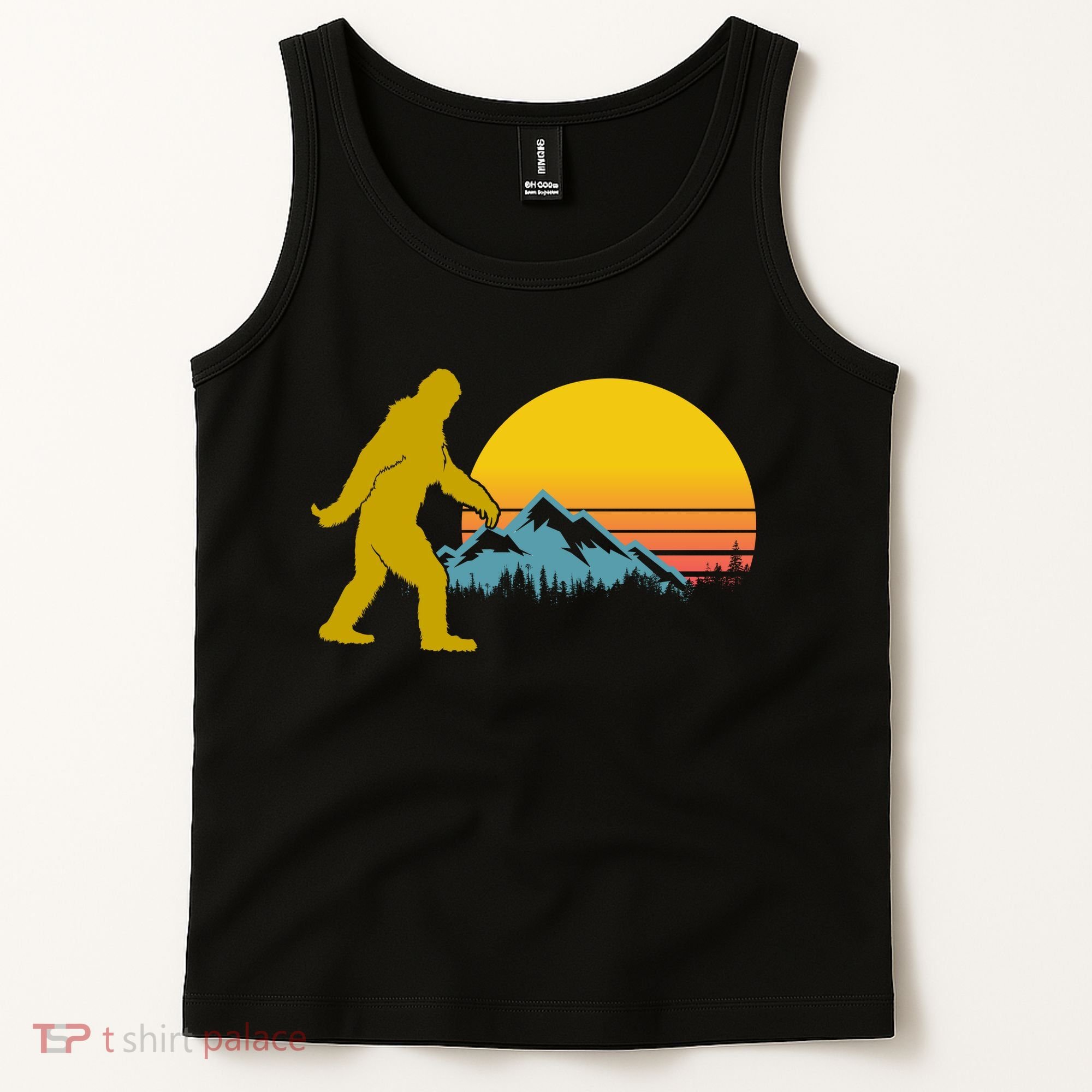 Retro Sasquatch Mountain Sunset Tank Top