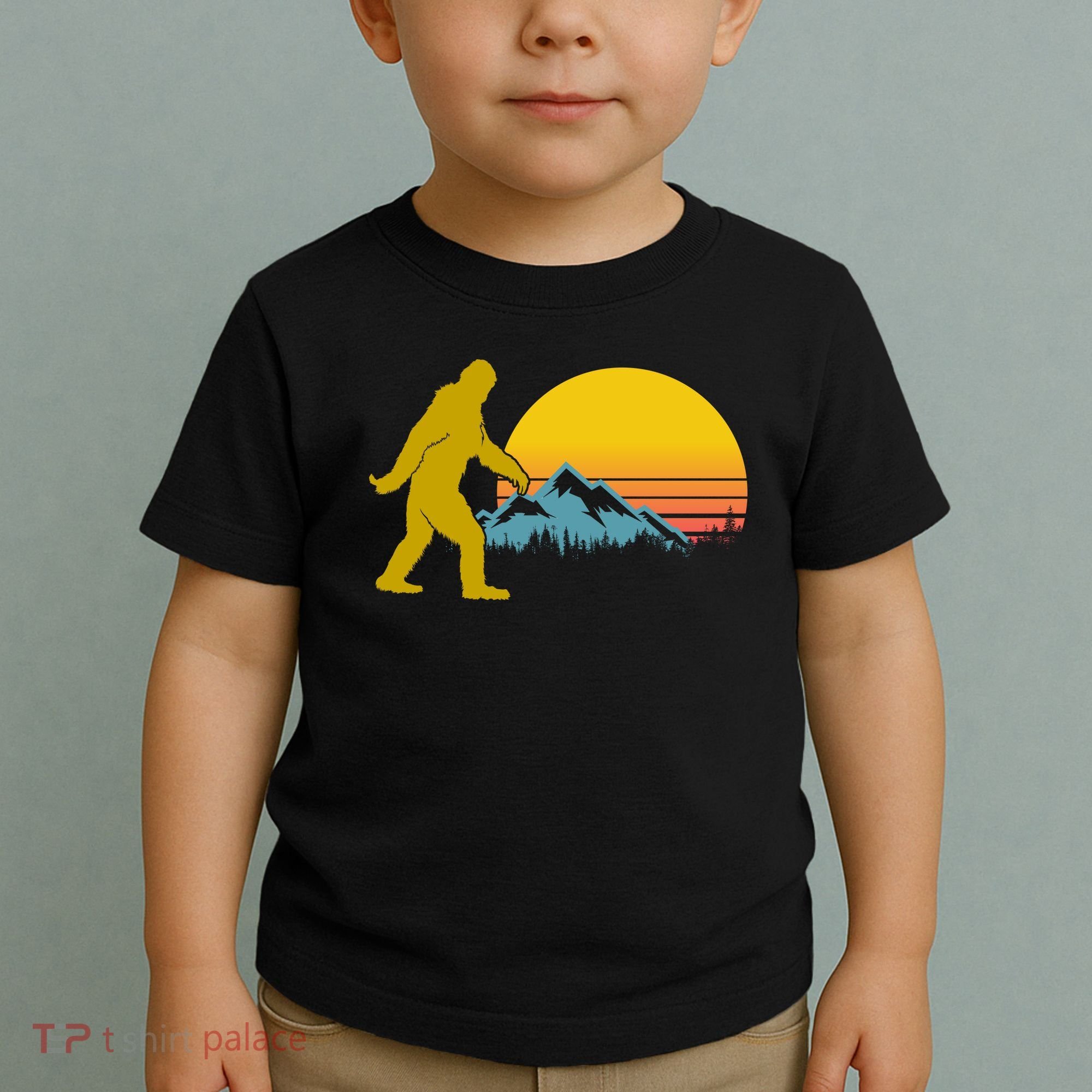 Retro Sasquatch Mountain Sunset Toddler T-Shirt