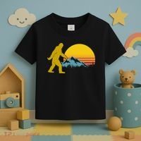 Retro Sasquatch Mountain Sunset Toddler T-Shirt thumb 3