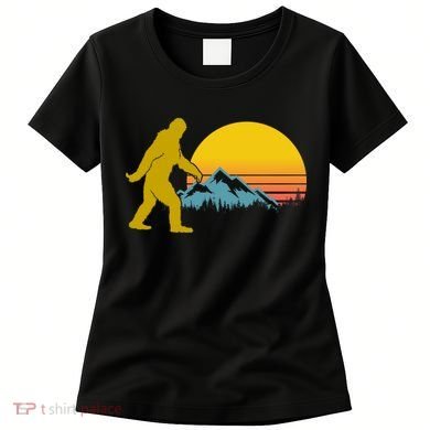 Retro Sasquatch Mountain Sunset Women's T-Shirt