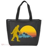 Retro Sasquatch Mountain Sunset Tote Bag thumb 0
