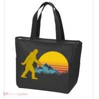 Retro Sasquatch Mountain Sunset Tote Bag thumb 3