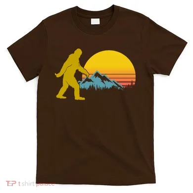 Retro Sasquatch Mountain Sunset T-Shirt
