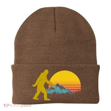 Retro Sasquatch Mountain Sunset Beanie