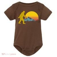 Retro Sasquatch Mountain Sunset Baby Bodysuit thumb 0