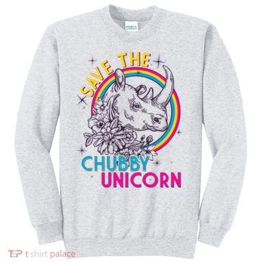 Retro Save the Chubby Unicorn Rhino Sweatshirt