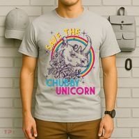Retro Save the Chubby Unicorn Rhino T-Shirt thumb 6