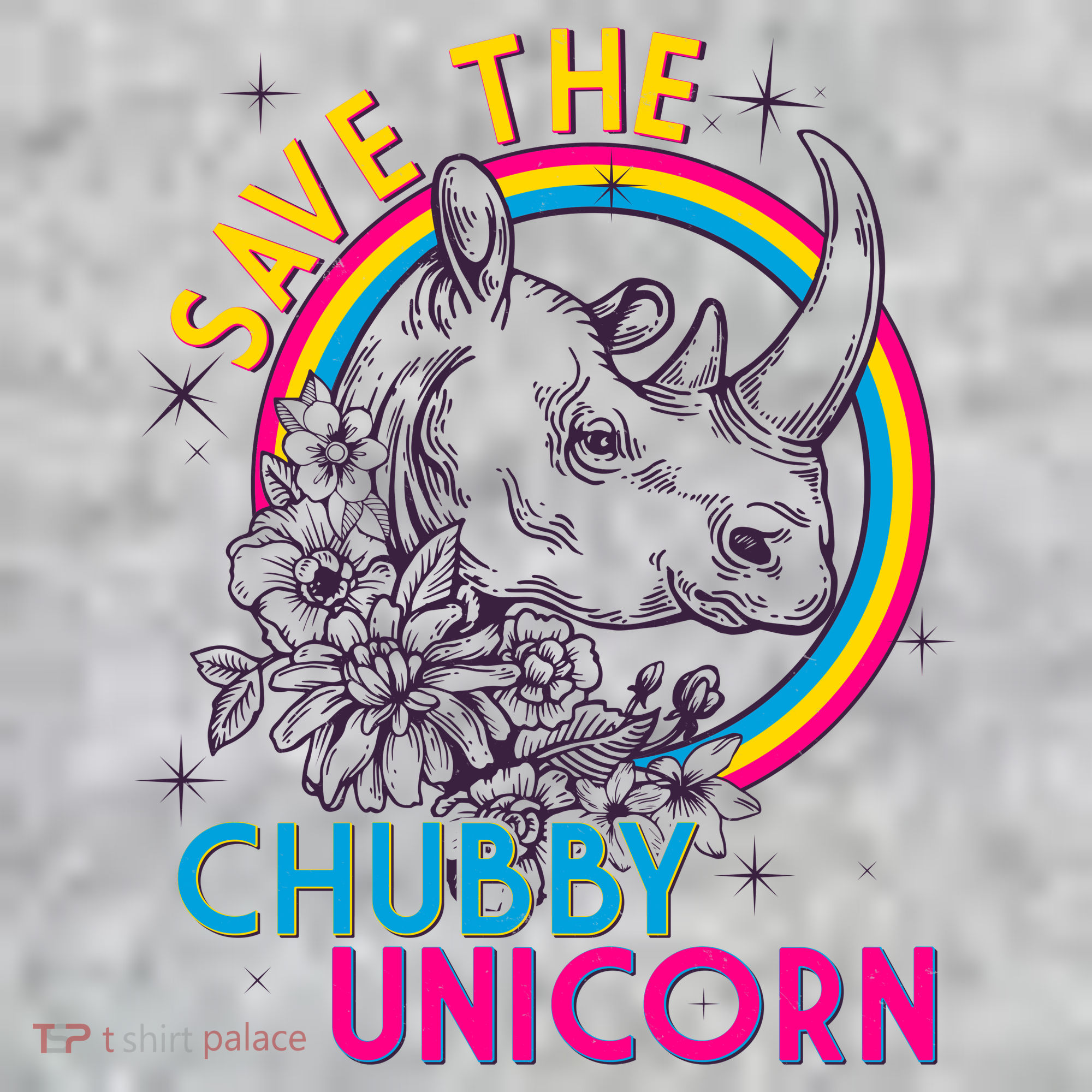 Retro Save the Chubby Unicorn Rhino Kids Sweatshirt
