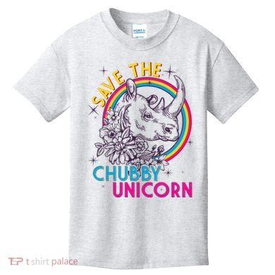 Retro Save the Chubby Unicorn Rhino Kids T-Shirt