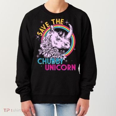 Retro Save the Chubby Unicorn Rhino Women's Sweatshirt