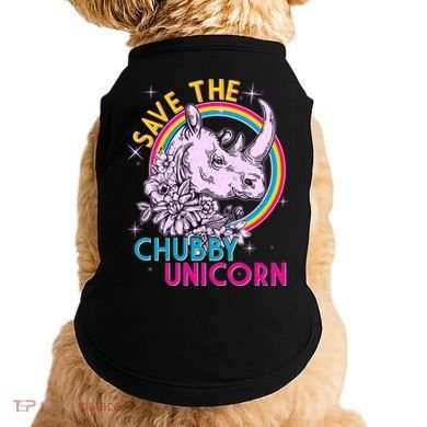 Retro Save the Chubby Unicorn Rhino Doggie Tank