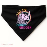 Retro Save the Chubby Unicorn Rhino USA-Made Doggie Bandana thumb 0