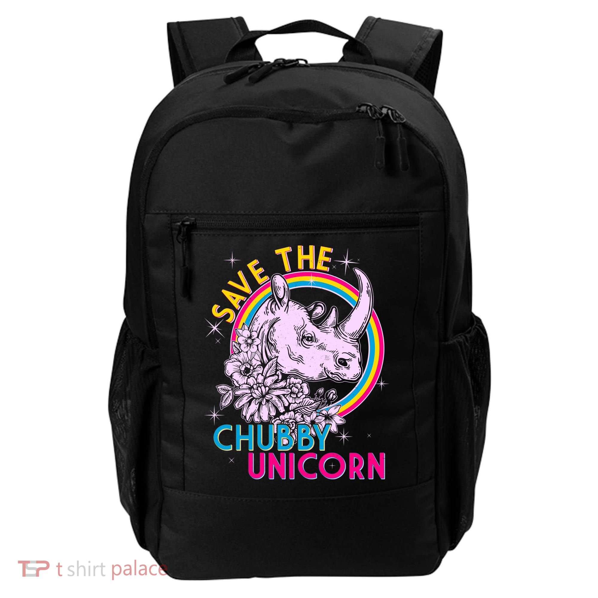 Retro Save the Chubby Unicorn Rhino Backpack