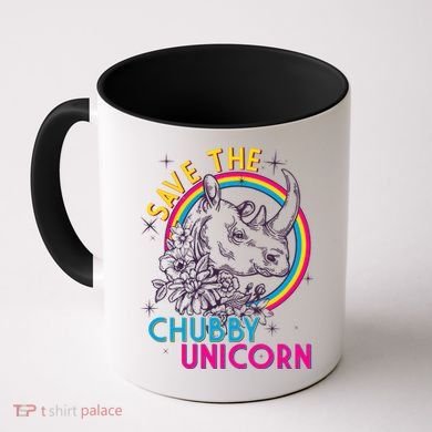 Retro Save the Chubby Unicorn Rhino Coffee Mug