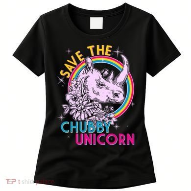 Retro Save the Chubby Unicorn Rhino Women's T-Shirt