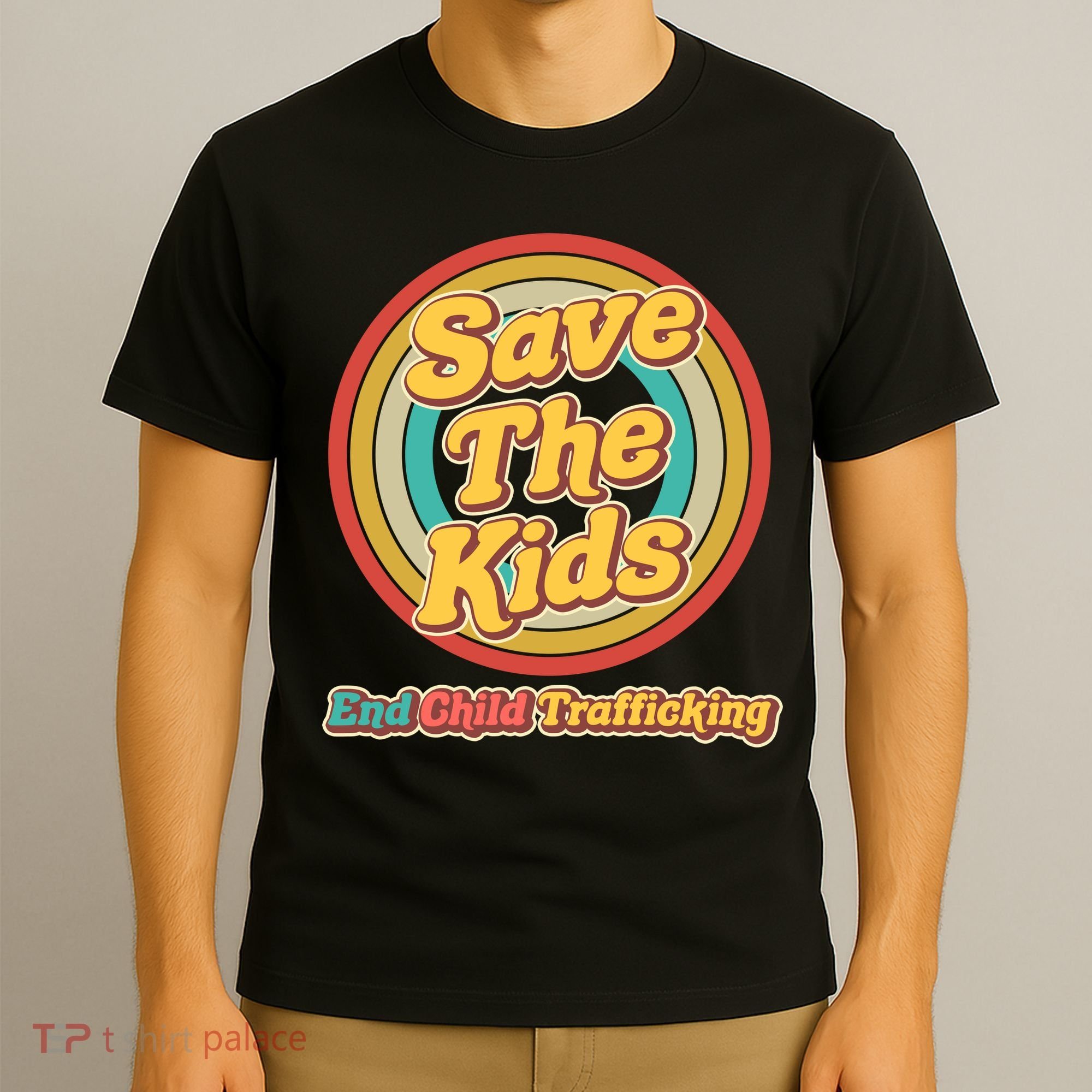 Retro Save The Kids End Child Trafficking T-Shirt
