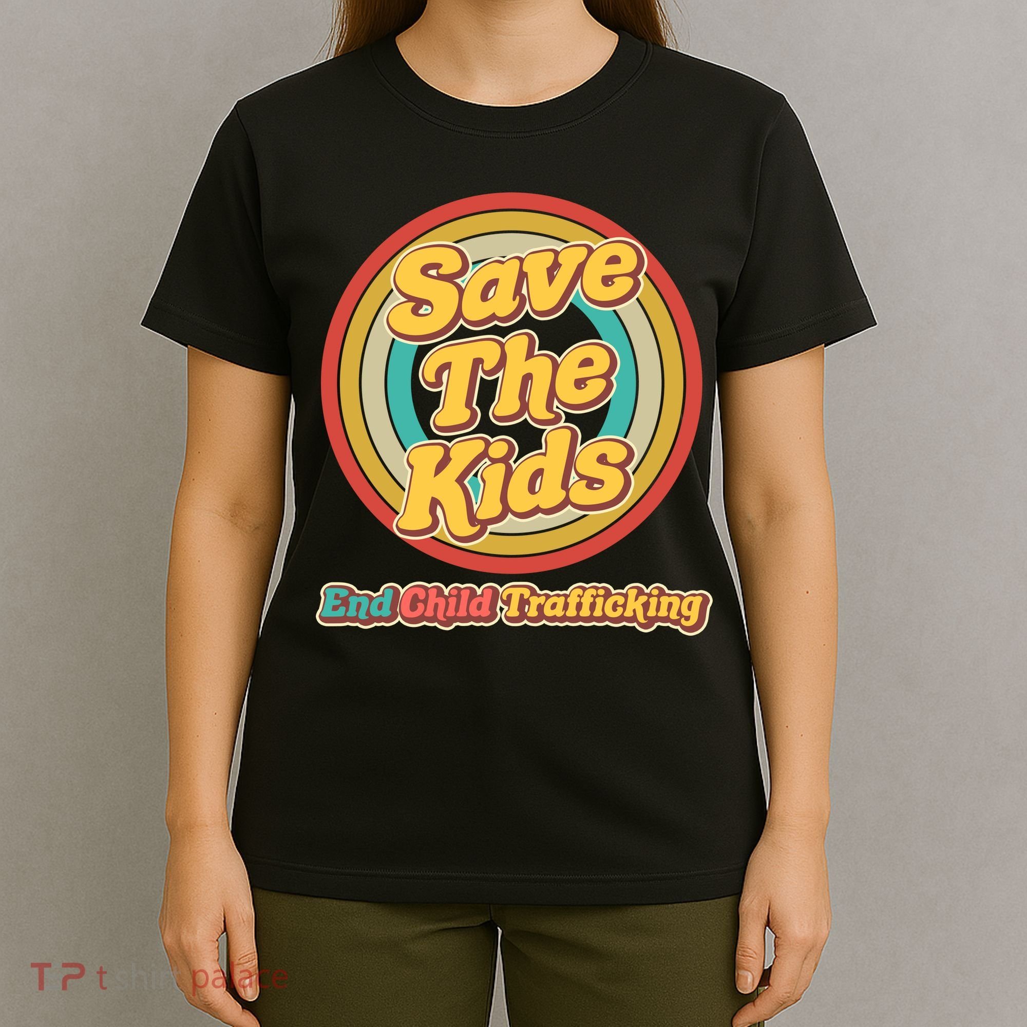 Retro Save The Kids End Child Trafficking T-Shirt
