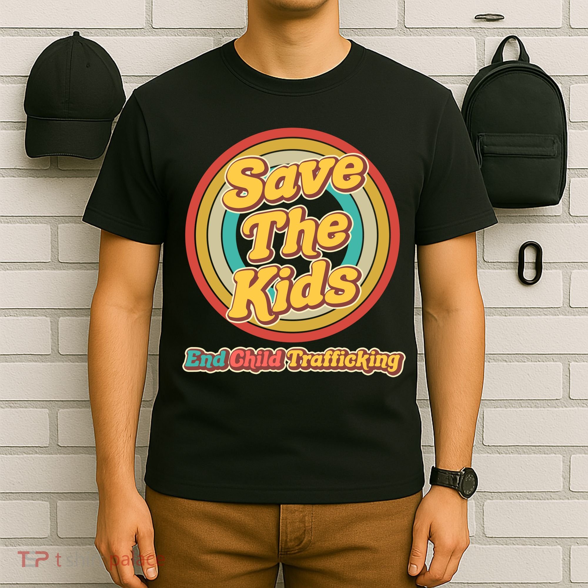 Retro Save The Kids End Child Trafficking T-Shirt