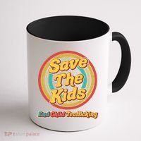 Retro Save The Kids End Child Trafficking Coffee Mug thumb 1