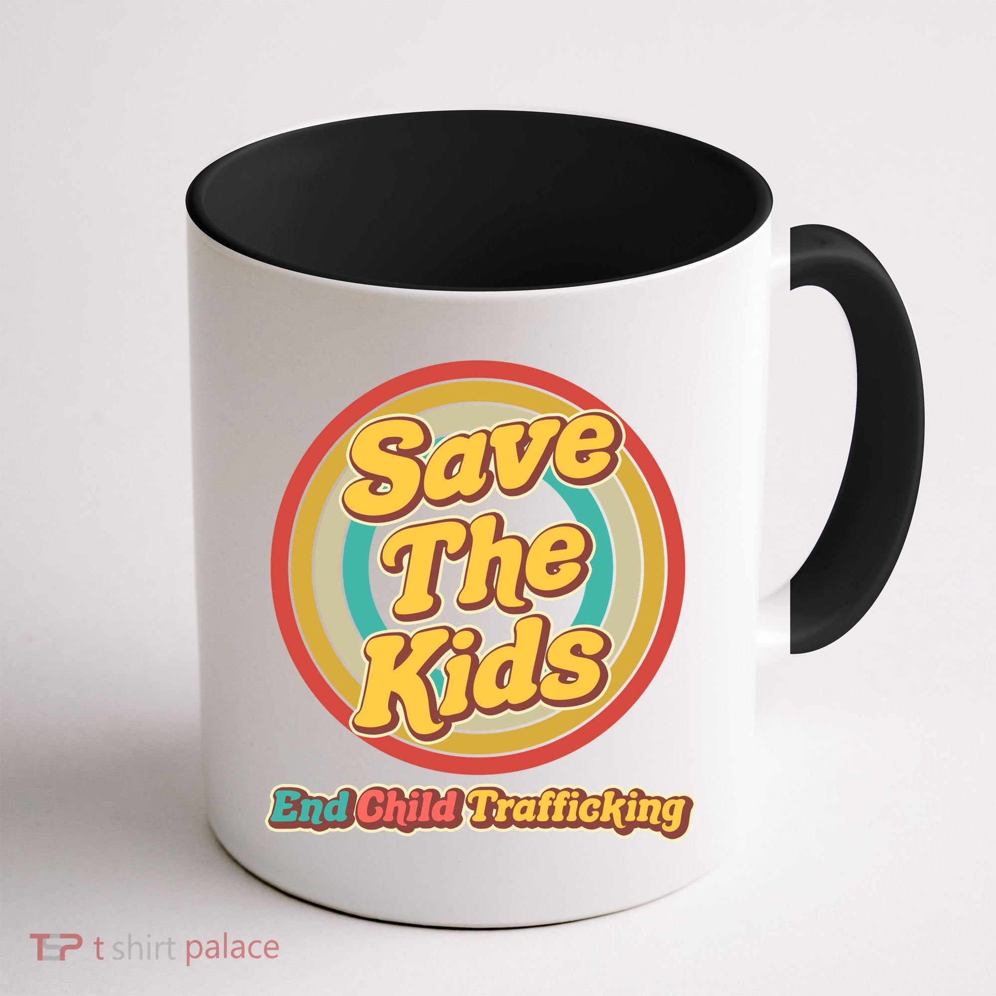Retro Save The Kids End Child Trafficking Coffee Mug