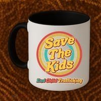 Retro Save The Kids End Child Trafficking Coffee Mug thumb 2