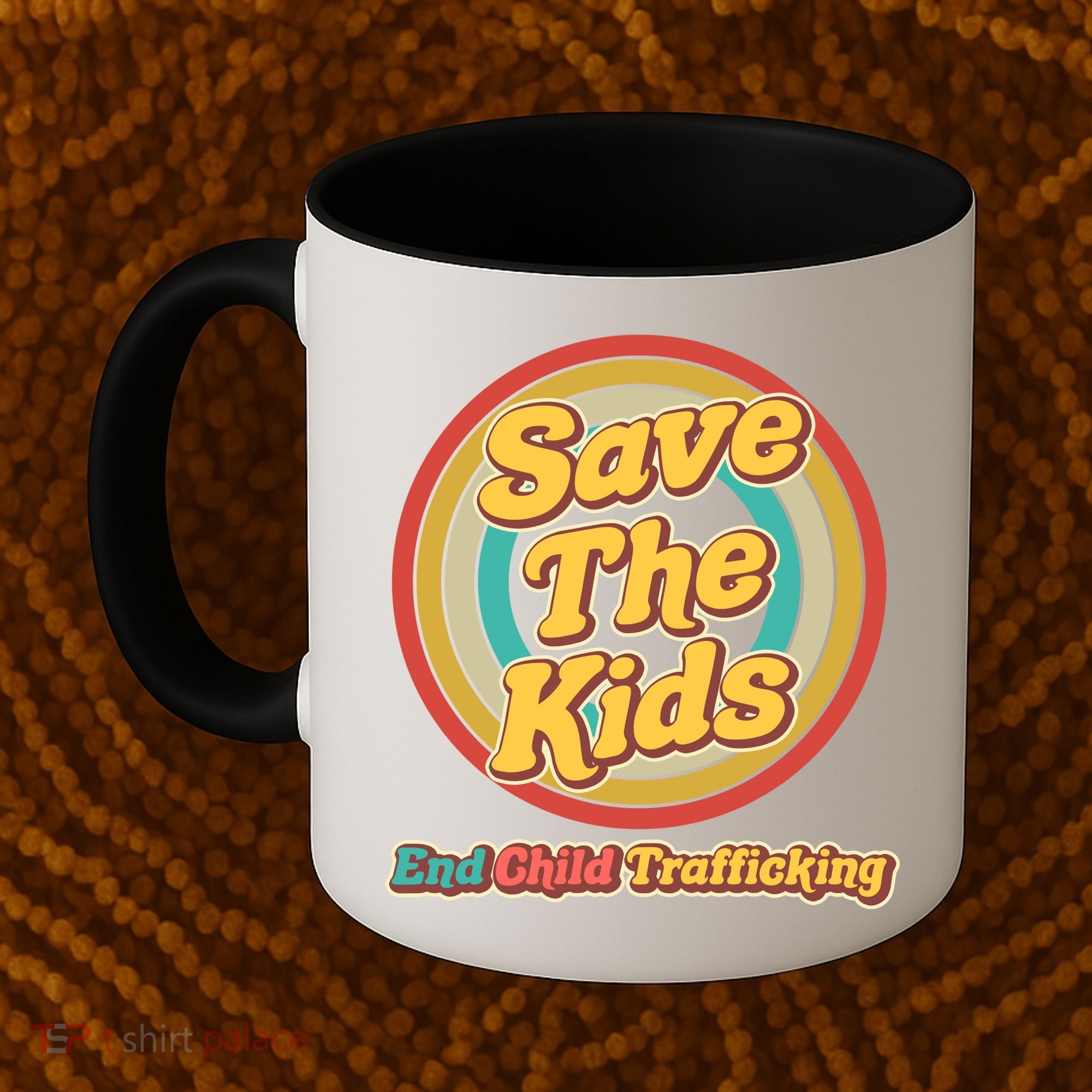 Retro Save The Kids End Child Trafficking Coffee Mug