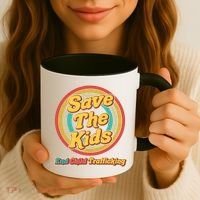 Retro Save The Kids End Child Trafficking Coffee Mug thumb 3