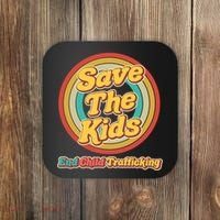 Retro Save The Kids End Child Trafficking Coaster thumb 0