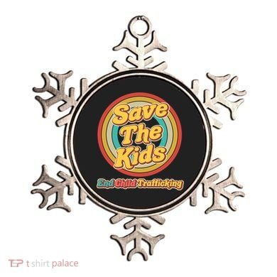 Retro Save The Kids End Child Trafficking Ornament