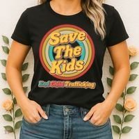 Retro Save The Kids End Child Trafficking Women's T-Shirt thumb 2