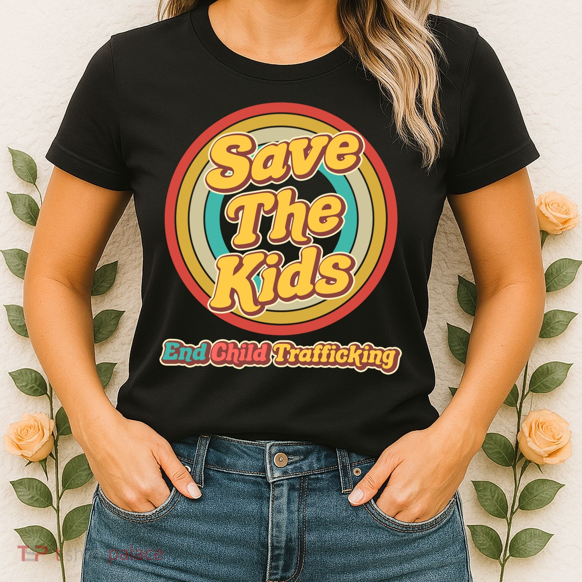 Retro Save The Kids End Child Trafficking Women's T-Shirt