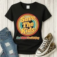 Retro Save The Kids End Child Trafficking Women's T-Shirt thumb 3