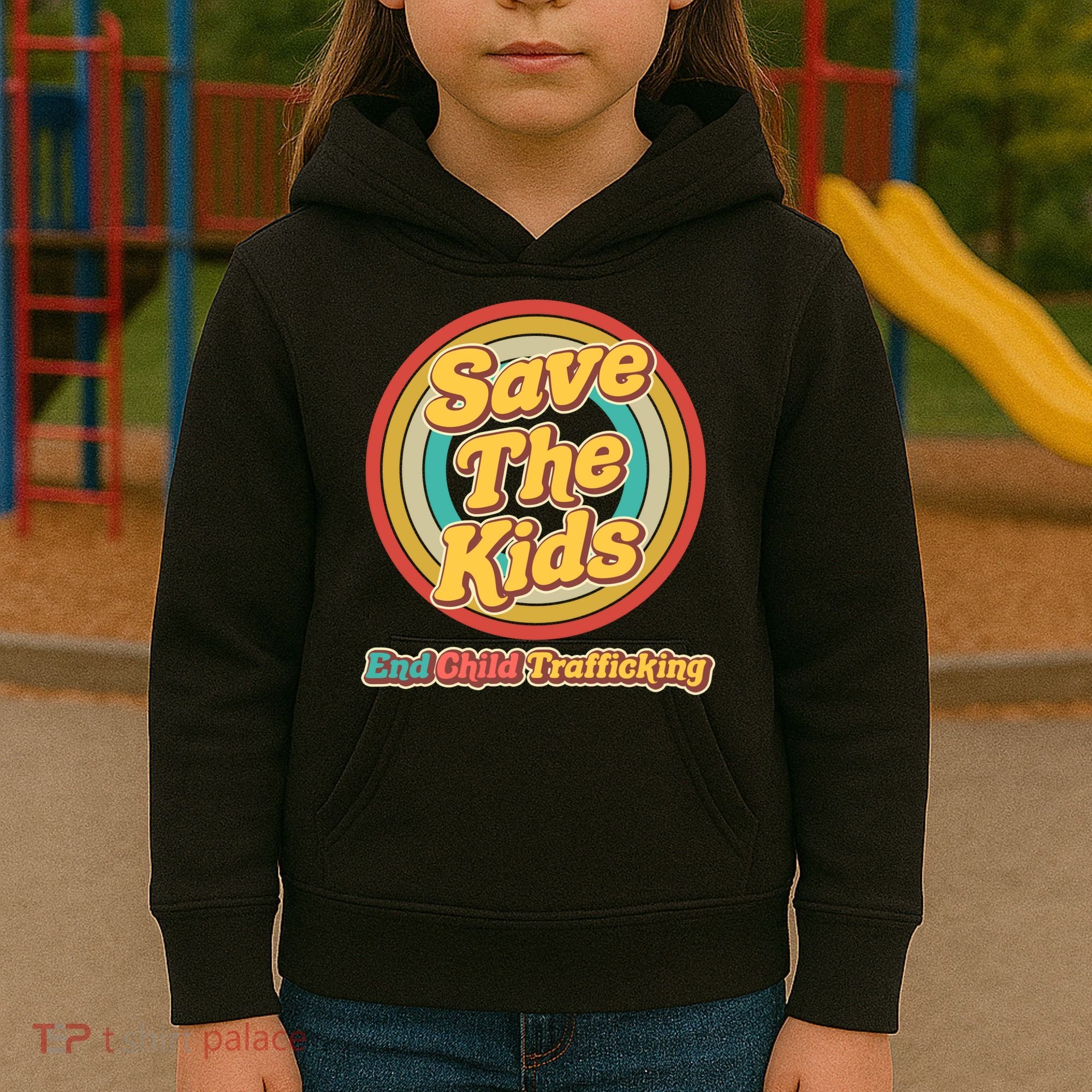 Retro Save The Kids End Child Trafficking Kids Hoodie