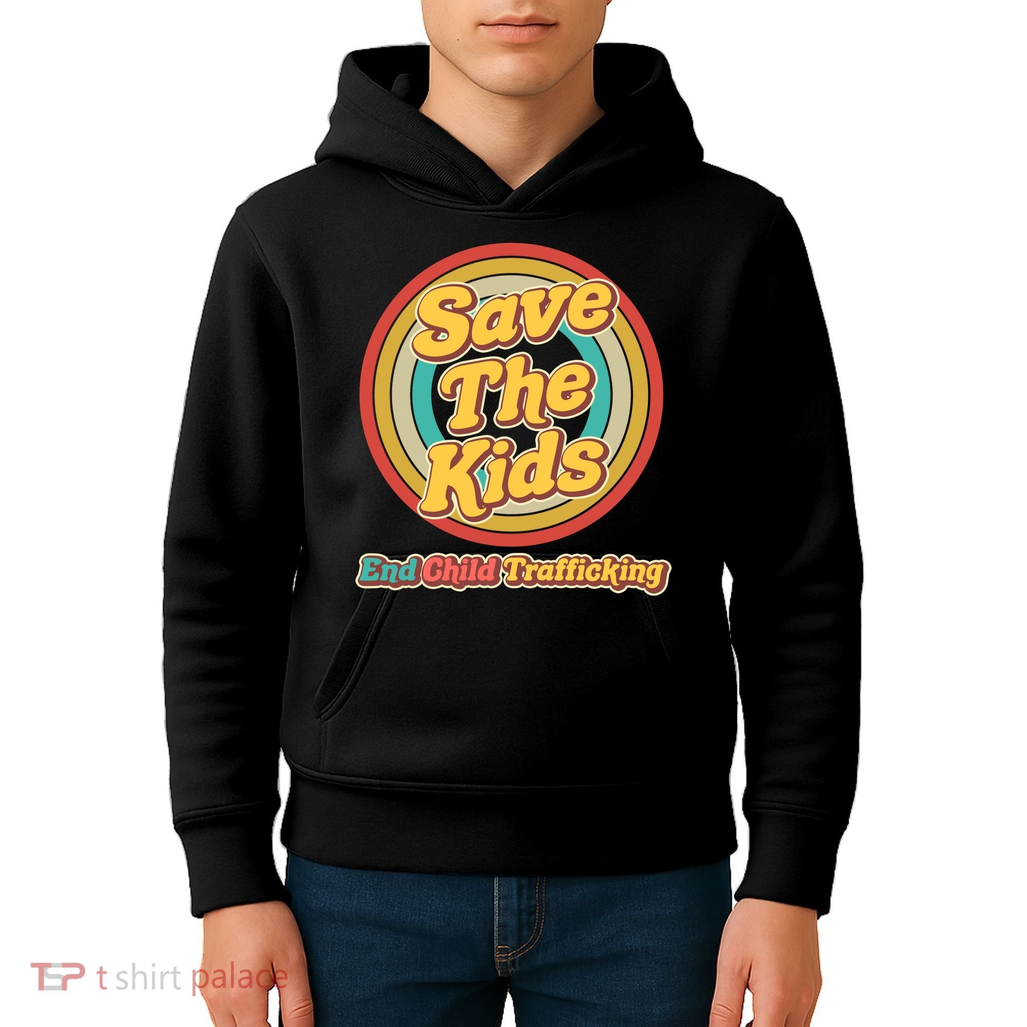 Retro Save The Kids End Child Trafficking Kids Hoodie