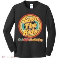 Retro Save The Kids End Child Trafficking Kids Long Sleeve Shirt thumb 0