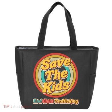 Retro Save The Kids End Child Trafficking Tote Bag