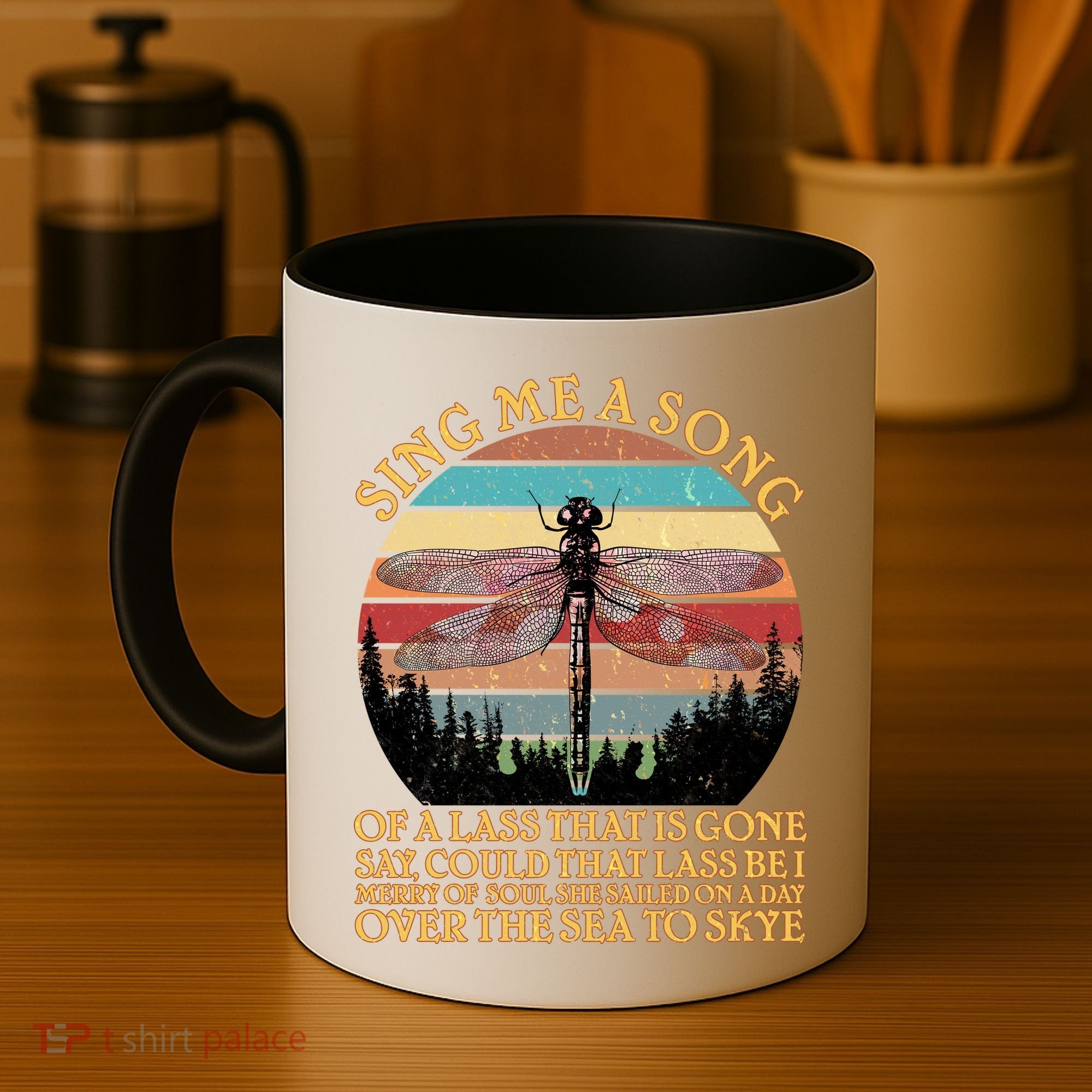 Retro Say Me A Song Dragonfly Sunset Coffee Mug