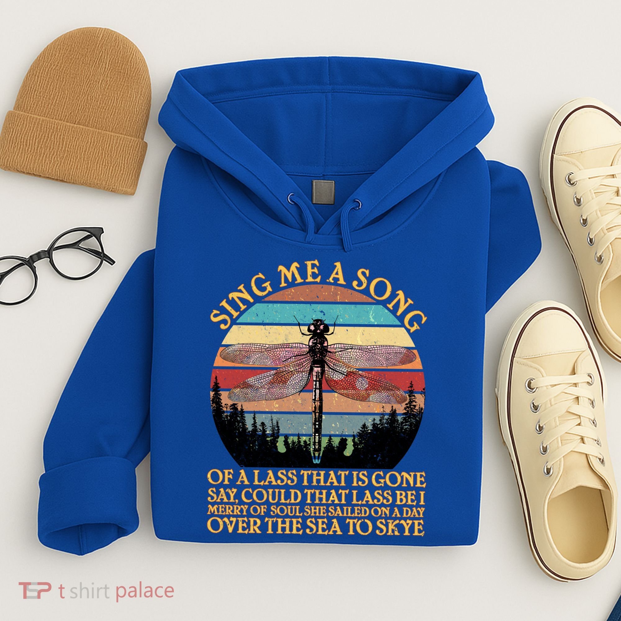 Retro Say Me A Song Dragonfly Sunset Hoodie