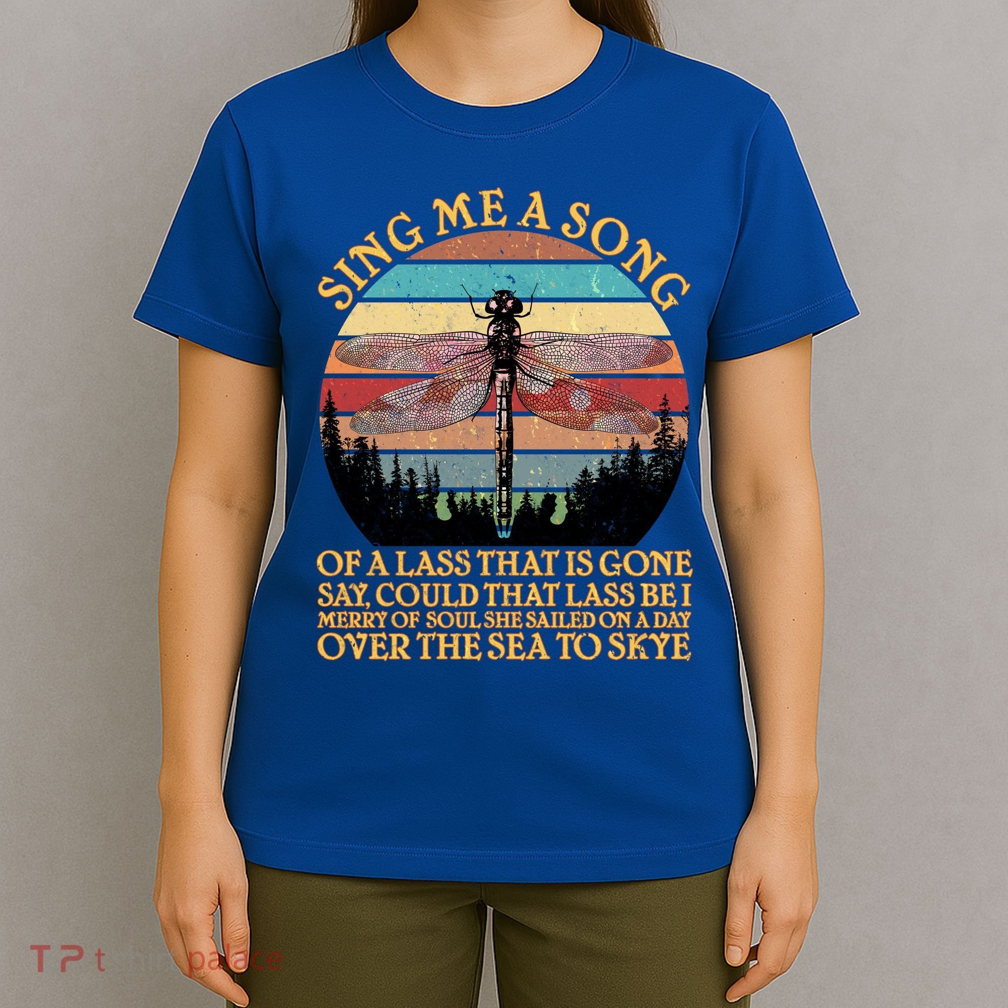 Retro Say Me A Song Dragonfly Sunset T-Shirt