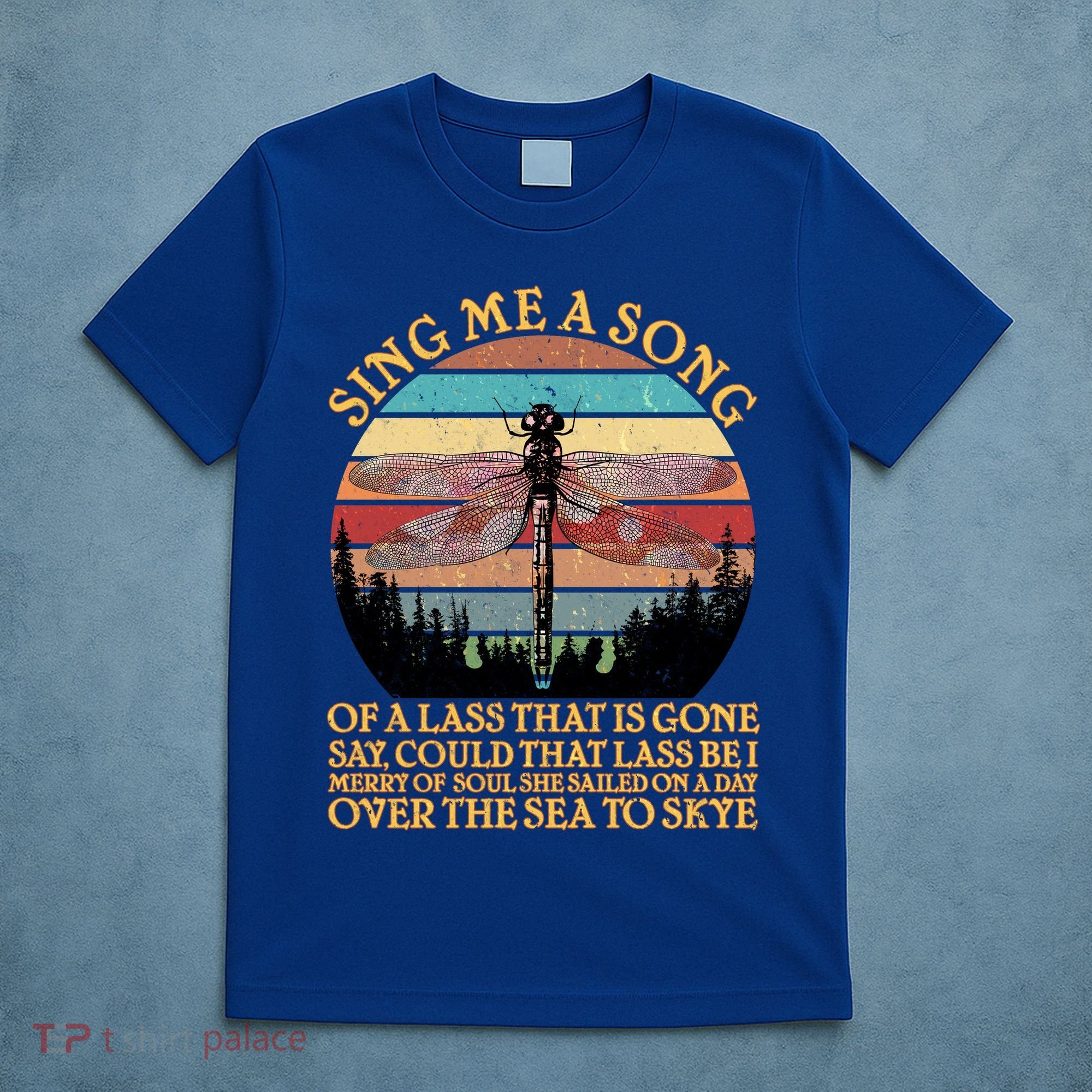 Retro Say Me A Song Dragonfly Sunset T-Shirt