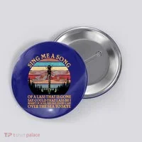 Retro Say Me A Song Dragonfly Sunset Button thumb 0