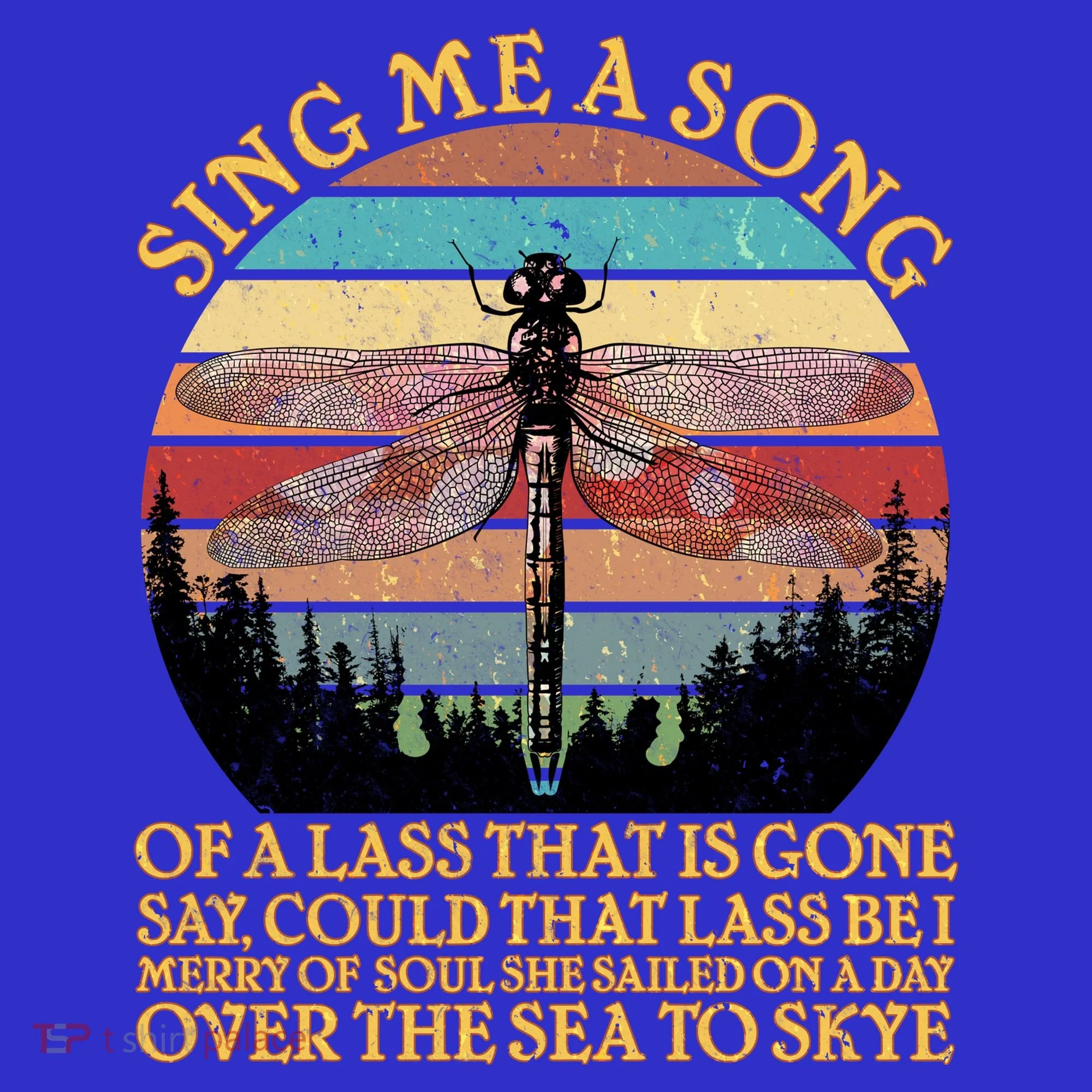 Retro Say Me A Song Dragonfly Sunset Mousepad