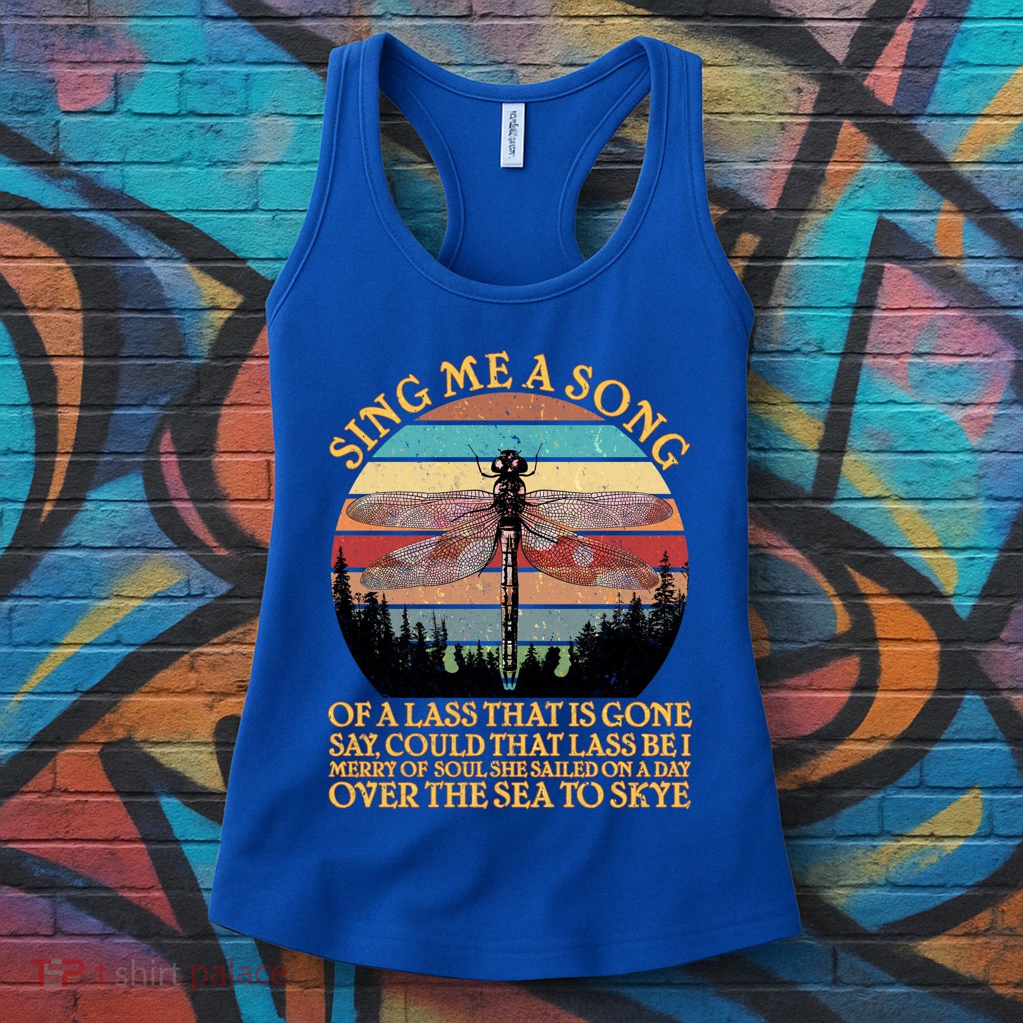 Retro Say Me A Song Dragonfly Sunset Women's Tank Top