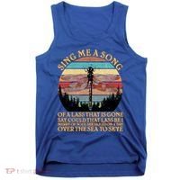 Retro Say Me A Song Dragonfly Sunset Tank Top thumb 0